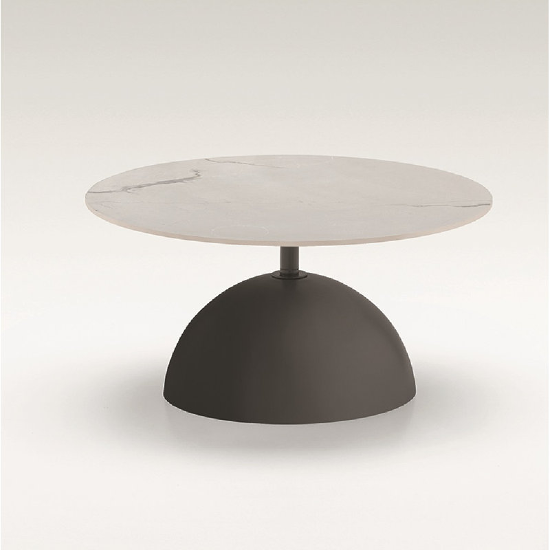 Arolyn Pedestal Coffee Table, Carrara/Graphite