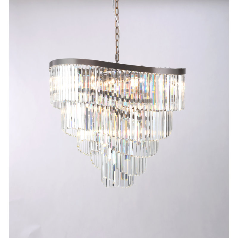 Deberry 16 - Light Crystal Pendant, Satin Chrome