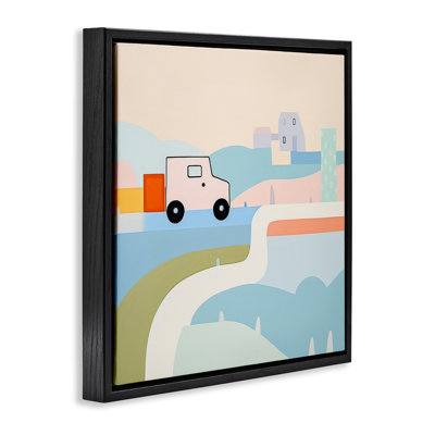 Imagination On Wheels Framed Floater Canvas Wall Art by Lazar Studio