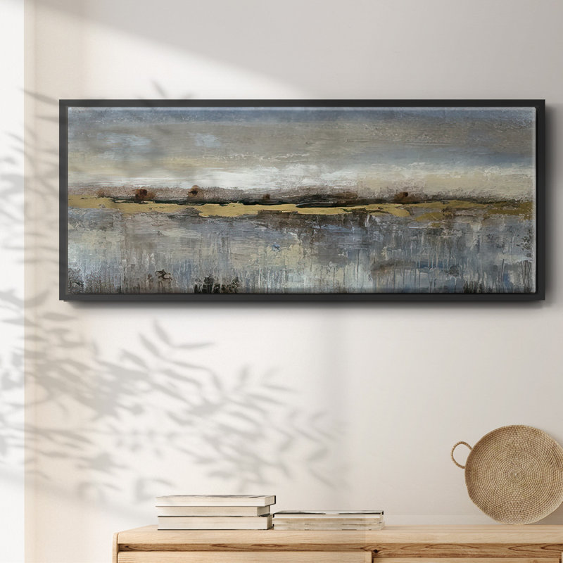 «Abstract March II», toile encadrée, Noir, H 20 po x l 50 po x P 1,5 po