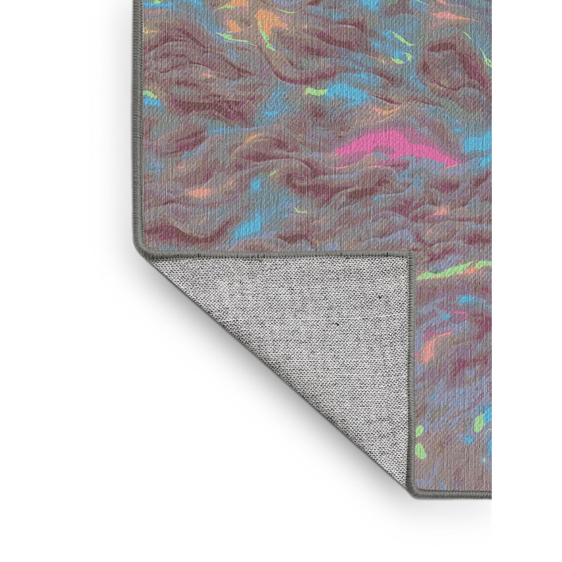 Machine Washable Pink Area Rug GSIX03592, Square 7'