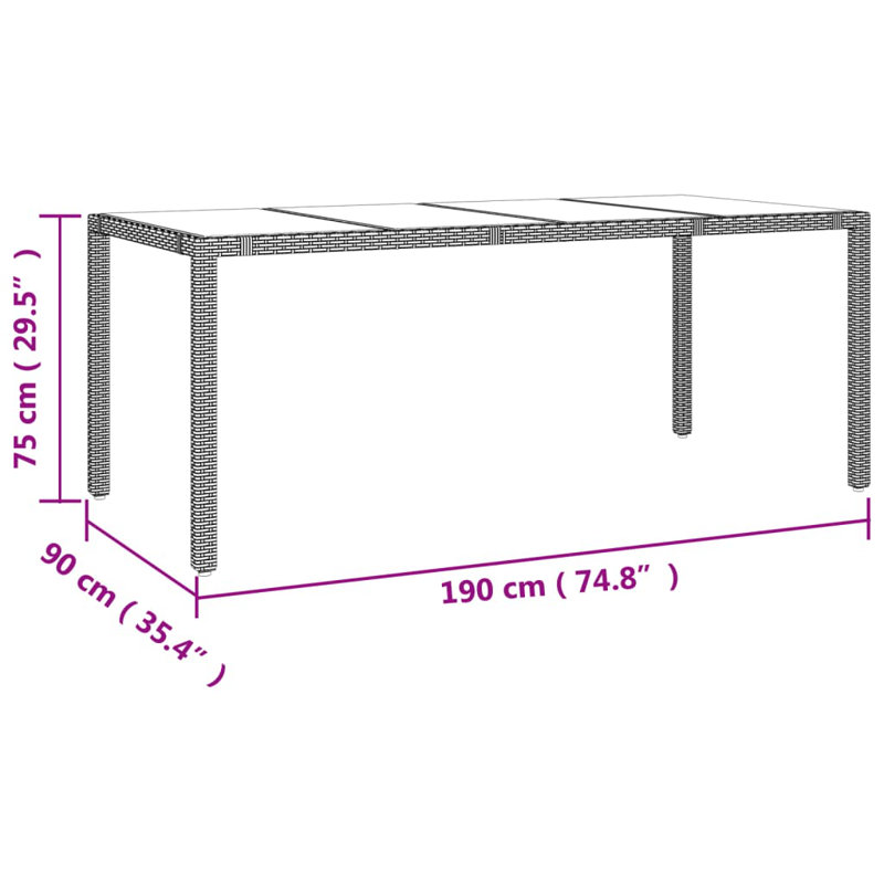 Lotis Rectangular 8 - Person 190cm L Outdoor Dining Table