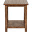 Table de bout en bois brun vieilli avec tablette, conception carrée pour lits de jour, large de 20 pouces et table de style rustique profond, tablette, forme, 24,84h x 20w 20d