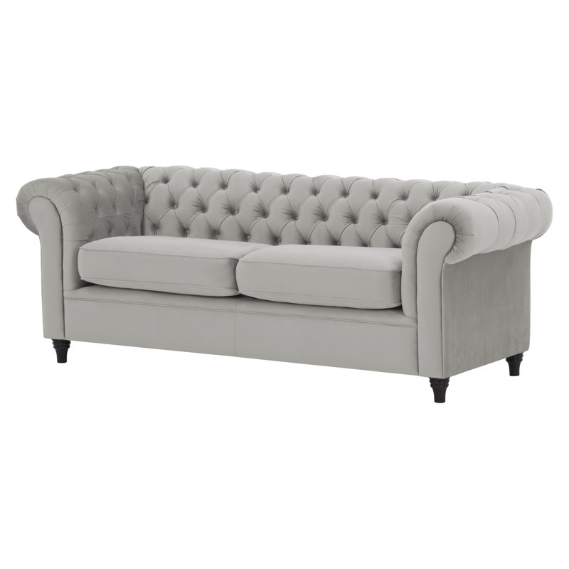 Burks 3 Seater Velvet Sofa, Light Grey
