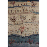 Transitional One-of-a-Kind Rectangle 6'2" X 9'1" Hand Knotted Area Rug