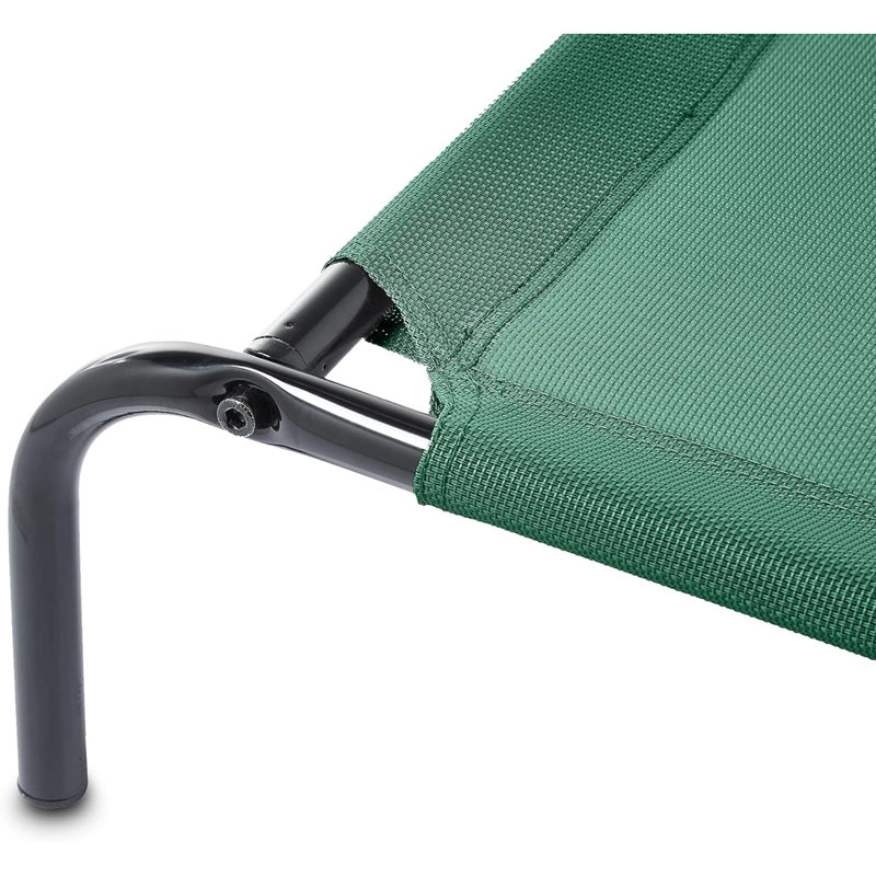 Lit pour chien surélevé Cooling avec structure en métal, petit, 36 x 22 x 7,5 pouces, vert