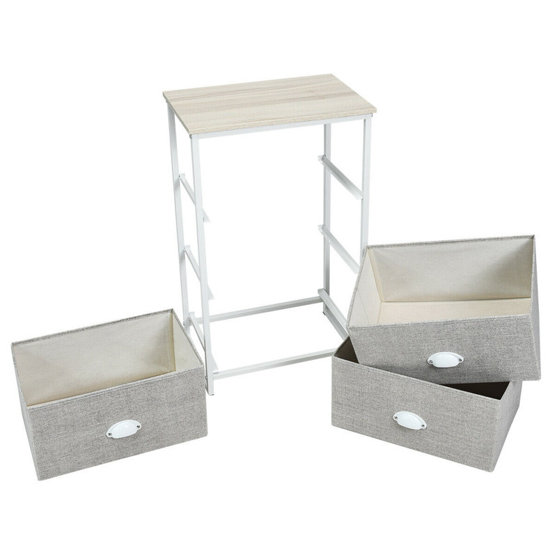 Plains 18'' W Metal Nightstand, Gray