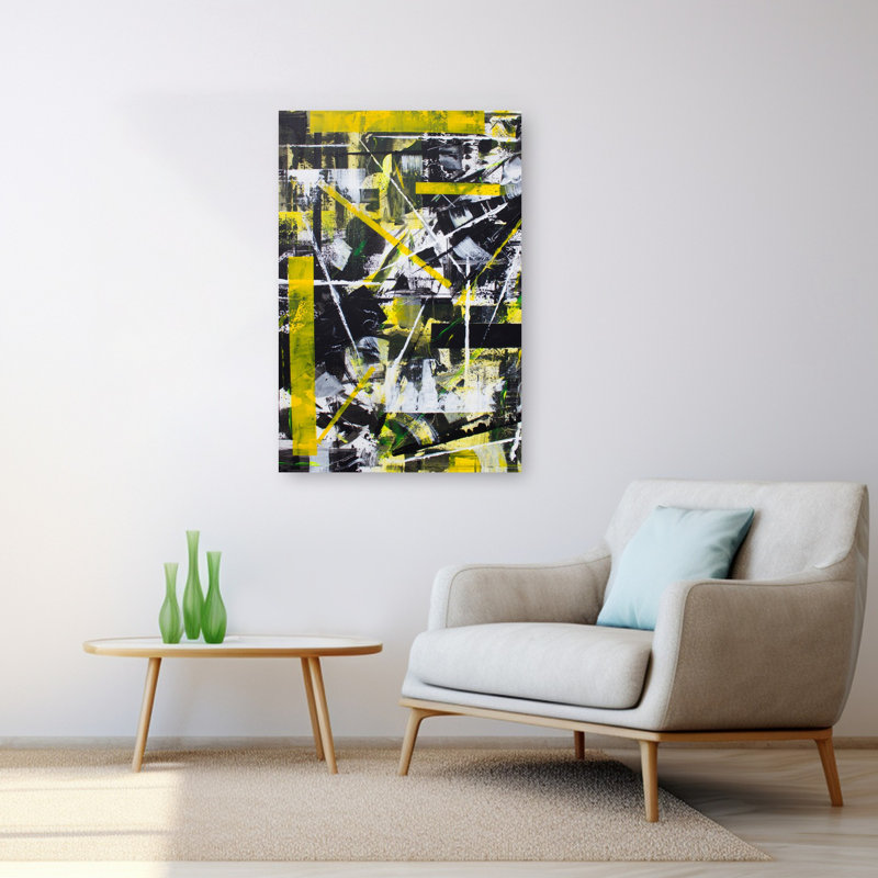Art mural urbain contemporain, abstrait, dynamique et dynamique, 48" H x 32" W