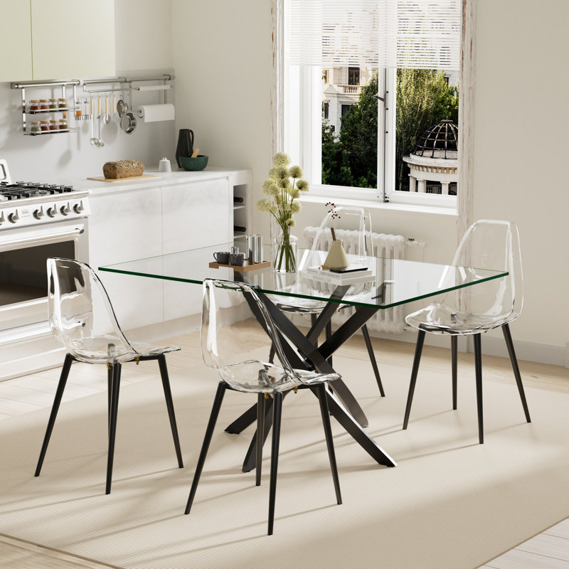 Ensemble de salle à manger Maesa, 5, H 29,5 po x l 51 po x P 31,5 po, Noir, noir, noir, noir
