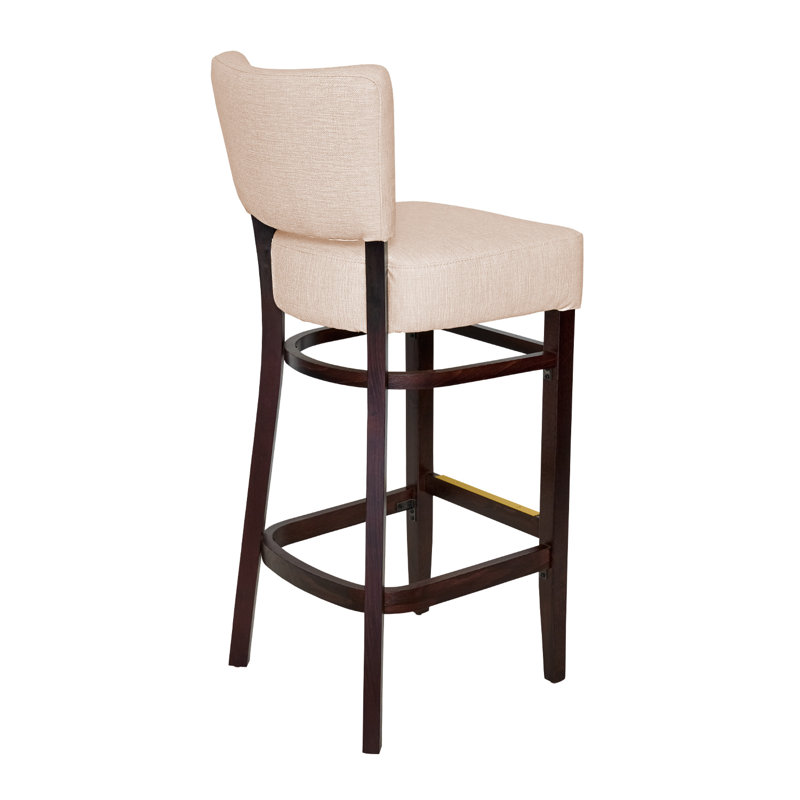 Tabouret de bar Madison, Bois brun foncé, Crème, crème