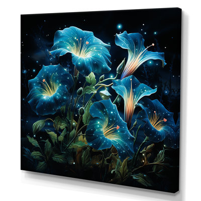 Starry Night Morning Glory Flower 3 - Morning Glory, art mural