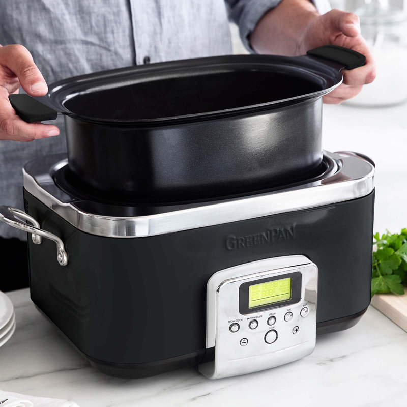 GreenPan Elite Ceramic Nonstick 6-Quart Slow Cooker, Black