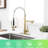 Contemporary Kitchen Sink Faucet In Brushed Gold, Pull Down , Single Hole Installation, Stable Water Output Commercial Gold With To Spots-2064955958