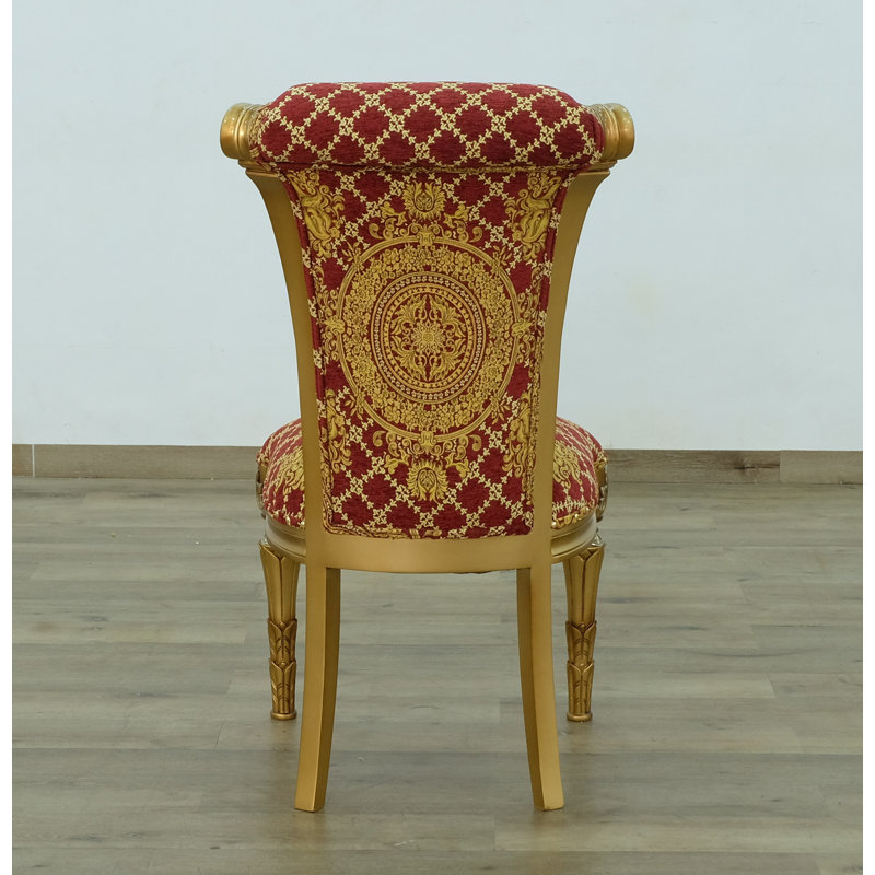 Beardmore 21'' H Upholstered Mahogany Side Chair, Red