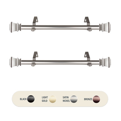 Pineda 1" Side Adjustable Single Curtain Rod