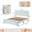 Structure de lit plateforme tapissier avec lumières DEL et ensemble de chambre à coucher avec tables de chevet à DEL assorties-1648181533-1648181520