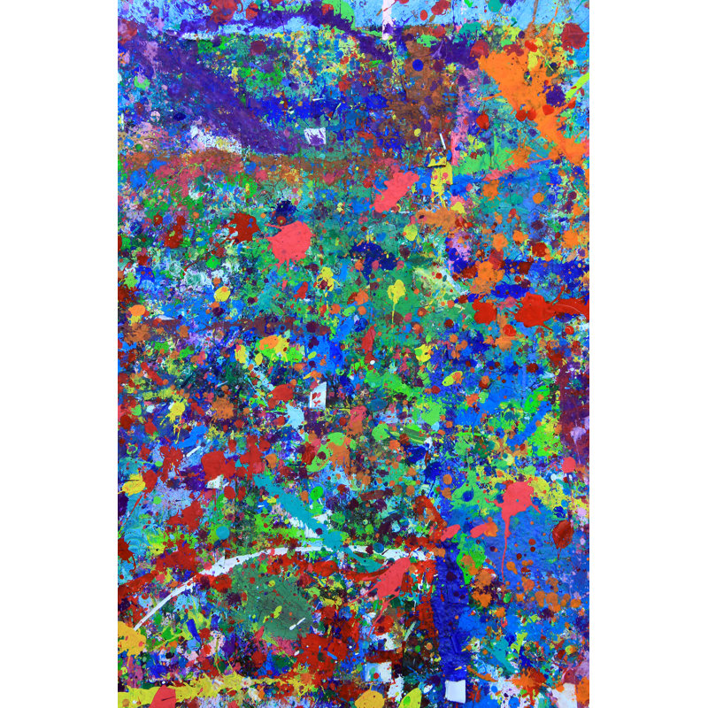 Paint Splattered Background by HannamariaH - Wrapped Canvas Painting, 46cm H x 30cm W x 3.8cm D