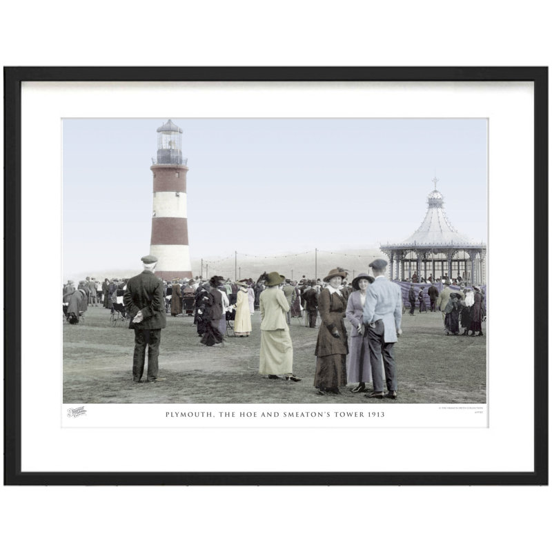 Plymouth, The Hoe And Smeaton's Tower 1913 by Francis Frith - Single Picture Frame Print, 28cm H x 36cm W x 2.3cm D