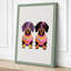 Dachshund Pair Modern - Wrapped Canvas-1890214666-1890214772