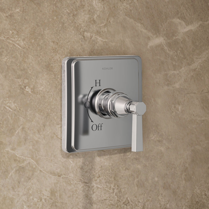 Robinet de douche à fines rayures, Chrome poli