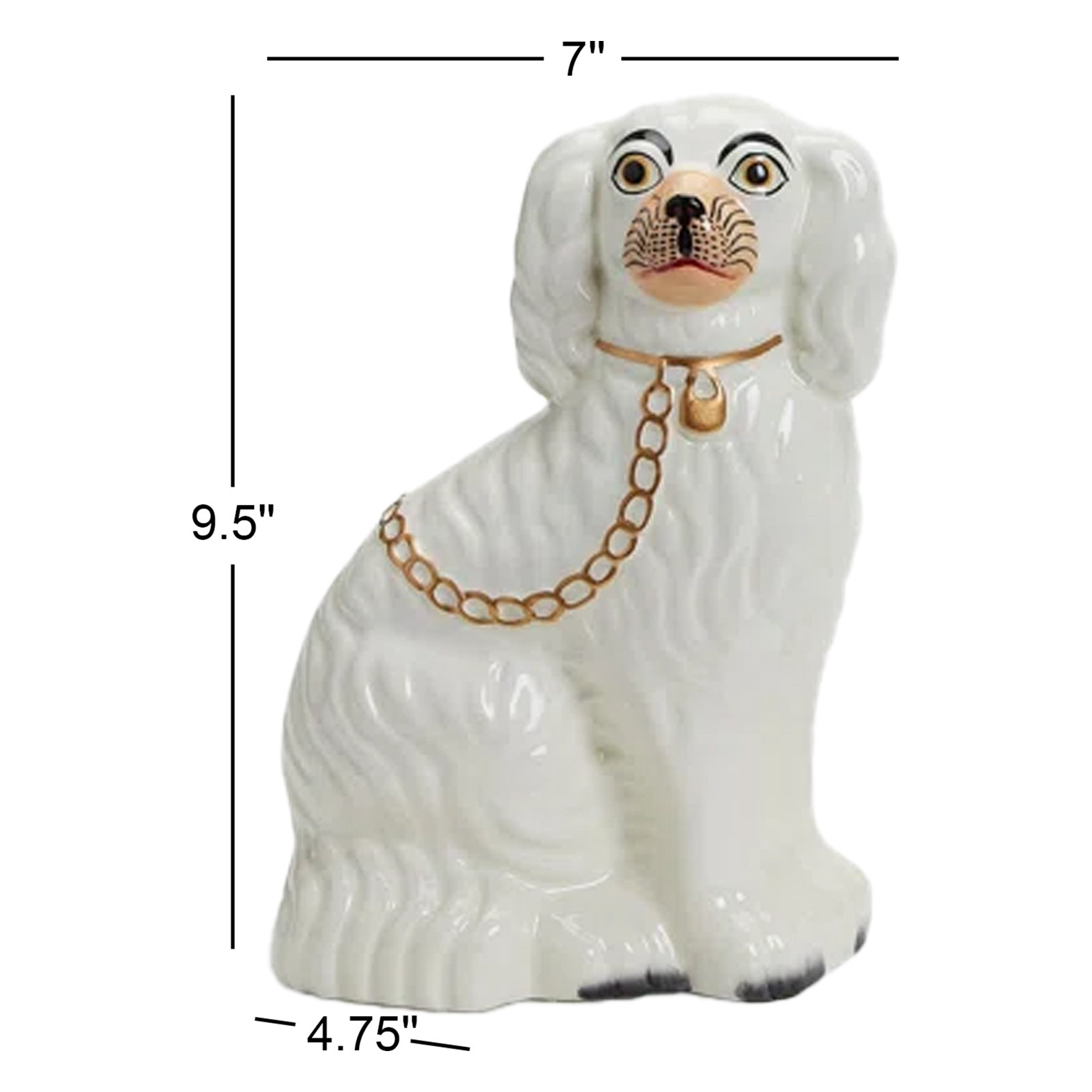 2-Piece Staffordshire Dog Ceramic Sculpture