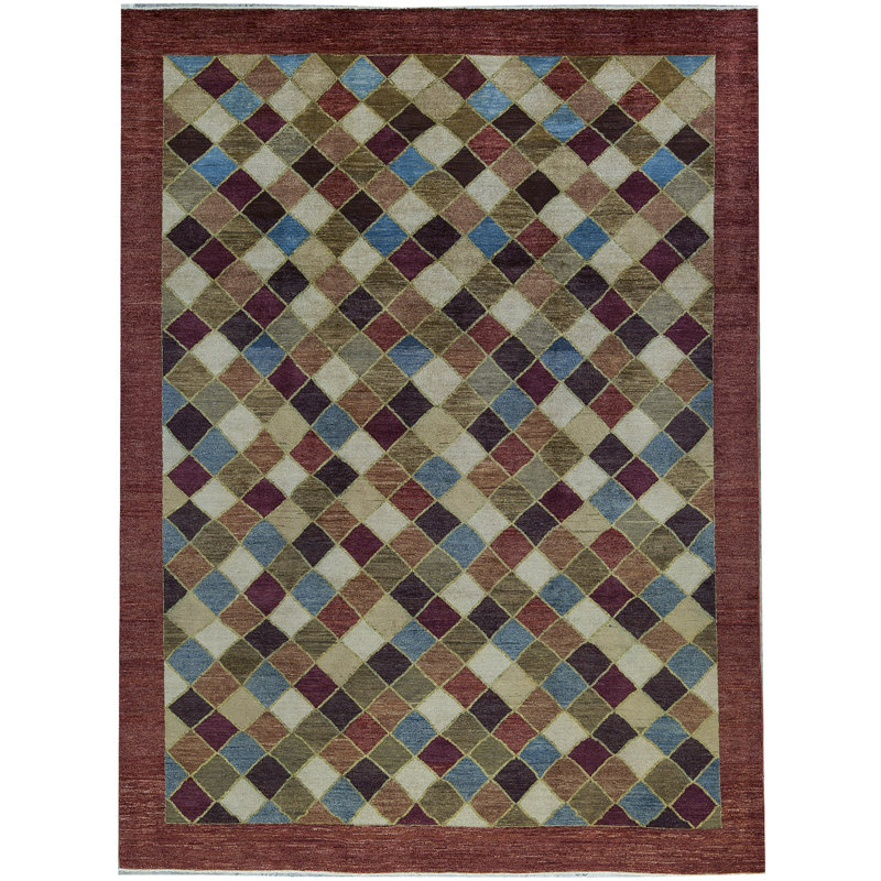 Tapis brun de haute qualité noué à la main