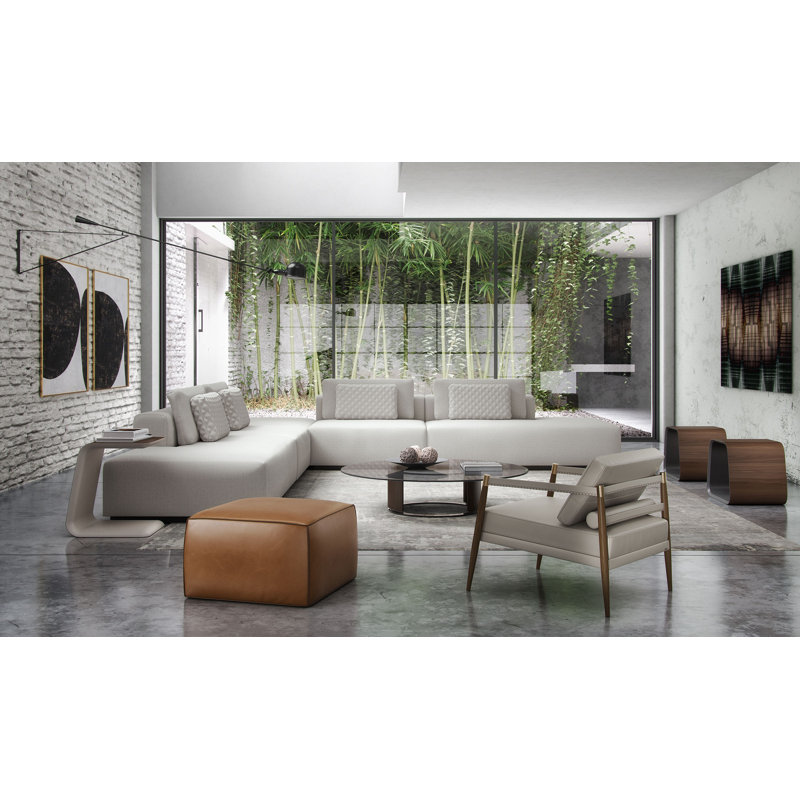Fauteuil Jaunius en cuir opala