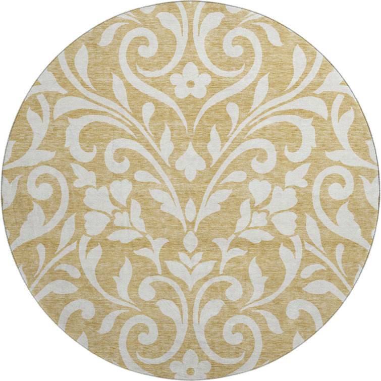 Premium Machine Washable Prisco Gold Rug