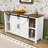 Modern Sideboard with Sliding Barn Doors, Built-In Power Outlet and Spacious Storage-520047709