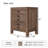 Rustic Farmhouse Style 3-Drawer Nightstand With Cup Pulls And Integrated Charge Station, Small Bedside Table