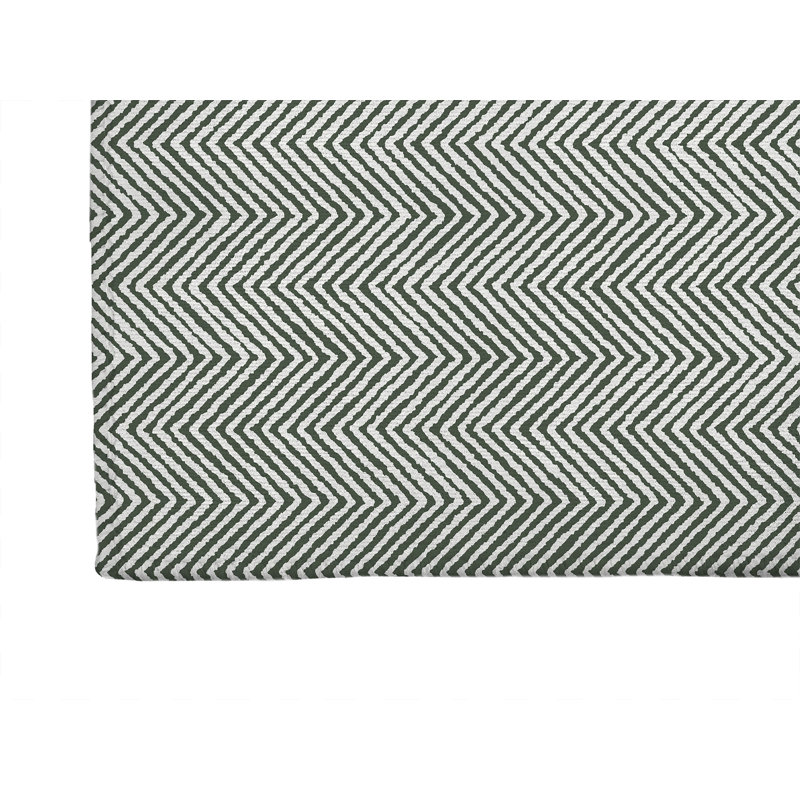 Chevron Groove Lightweight Non-Slip Kitchen Mat, Chimichurri, Rectangle 2' x 3'