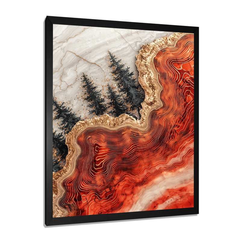 Giavanni - Art mural sur toile, paysages, Black, 20" H x 12" W, Reproduction encadrée d'une seule photo