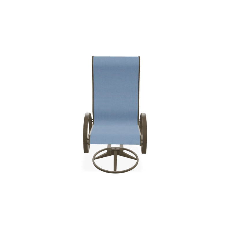 Fauteuil de patio pivotant Hiraku, Bois de plage texturé, Ciel 42D