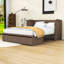Grand lit escamotable en bois avec port USB et lattes-552928805