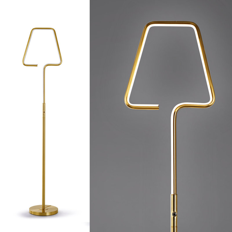 Jakaylon 62.5 " LED Traditional Floor Lamp, Brushed Brass