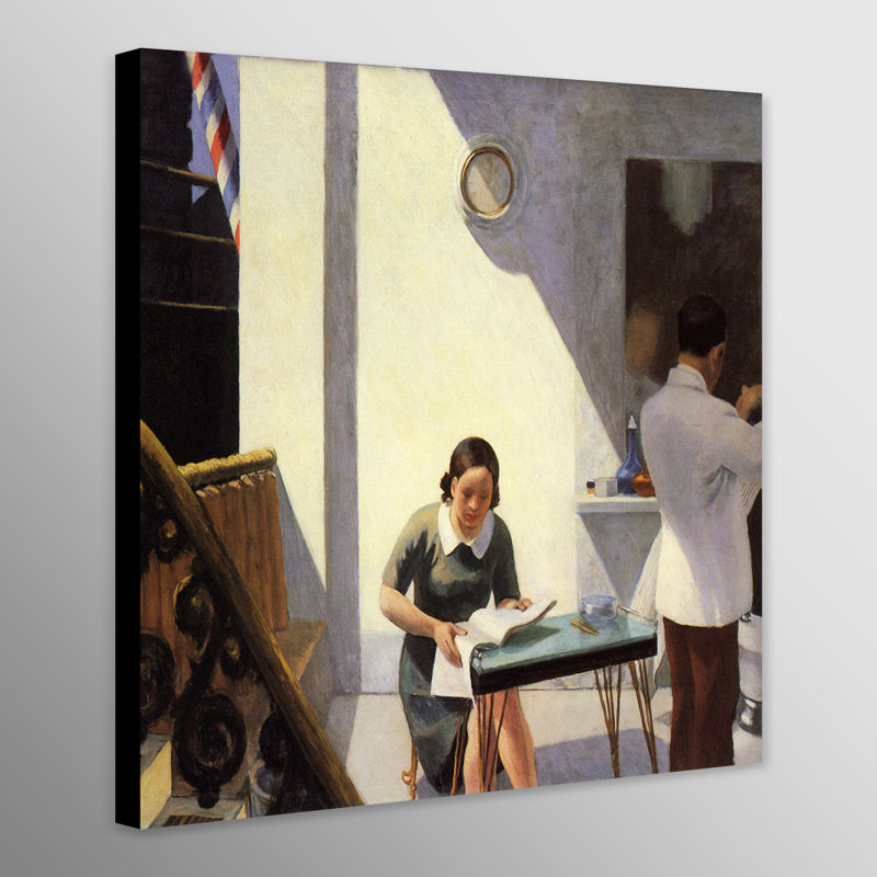 Barber Shop by Edward Hopper - Wrapped Canvas Art Prints, 41 cm H x 41 cm W