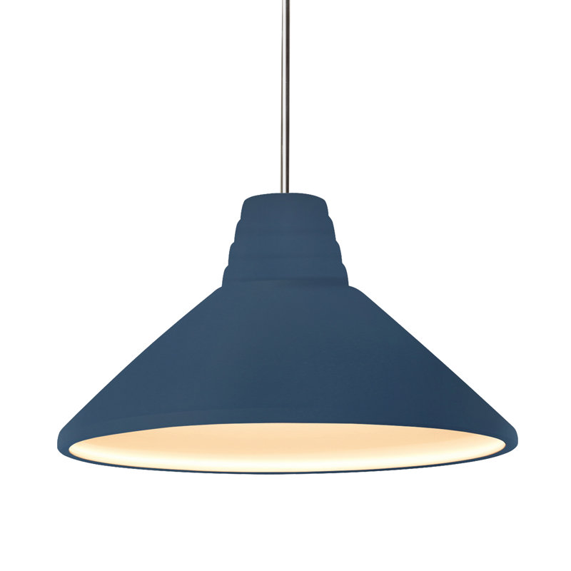Luminaire suspendu conique à 1 lumière Halvard, Midnight Sky, Chrome poli