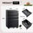 Markiese 3 Drawer Metal File Cabinet with Lock, Mobile Filing Cabinet for Home Office, Letter & Legal Size Compatible, Black File Cabinet, Printer Cabinet-1593394776