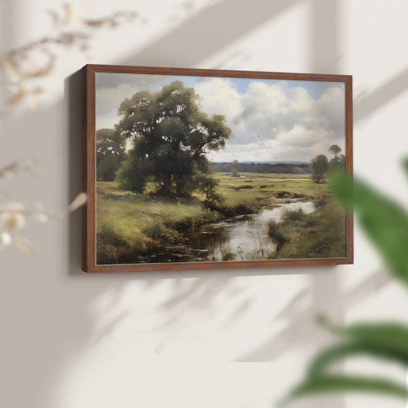 Paysages rétro-DCCCLIV-Reproduction encadrée - réversible, H 11 po x l 14 po, Noyer