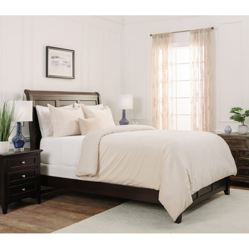 Chanasya Velvet Duvet Reversible Duvet Cover Set, King Duvet Cover + 2 Shams and 2 Pillowcases, Ivory