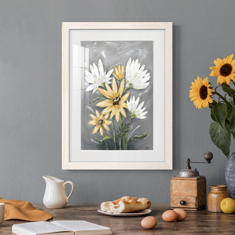 Summer Daisies I - peinture encadrée, H 24 po x l 20 po x P 1 po, Cadre blanc