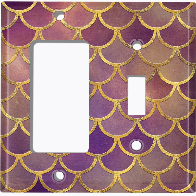 Plaque murale 2 bandes Mermaid, Mauve / blanc / rose