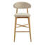 Tabouret de bar Agawam rembourré avec tissu de couleur avoine et structure en bois massif - Lot de 1-1331282728