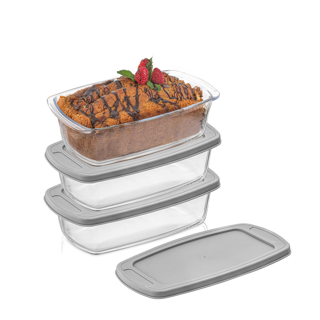 JoyJolt Glass Loaf Baking Pan Set with Lids JoyJolt 