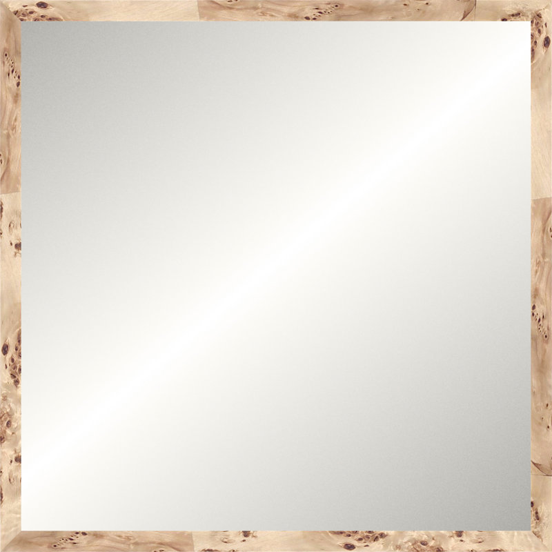 Blonde Burl Mirror, Small Square