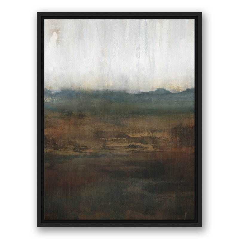 Commencement d'une tempête sur toile, H 25,75 po x l 19,75 po x P 1,75 po, Cadre flottant noir