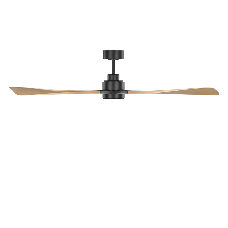 Trillium Smart 60 LED Ceiling Fan, Natural Honey, Midnight Black