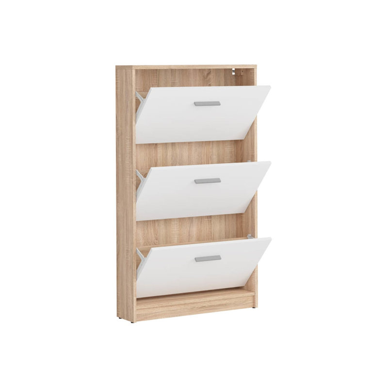 3 - Door Rectangle Accent Cabinet, Oak Sonoma/White