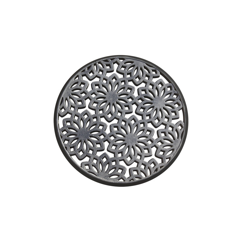 Alora Rubber Multi Functional-Garden Stepping Stone Mat, Round, Black Set of 3 - 14" X 14"