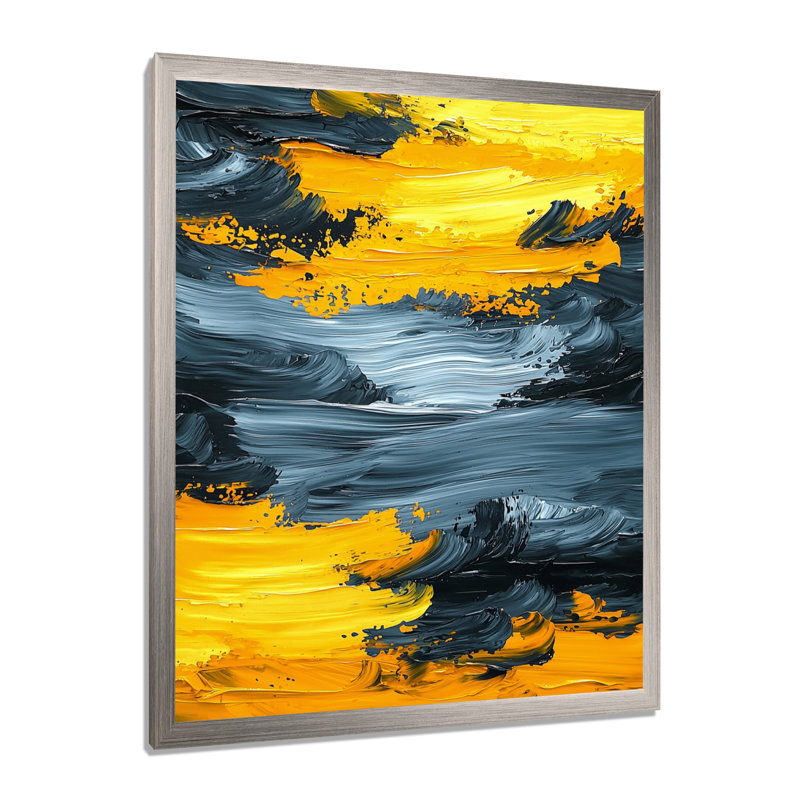 Olethea - art mural abstrait, Argent argent, H 20 po x l 12 po, Reproduction encadrée d'une seule photo